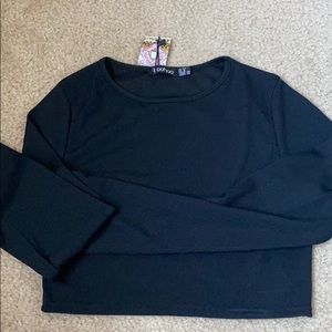 Long Sleeve Crop Top boohoo